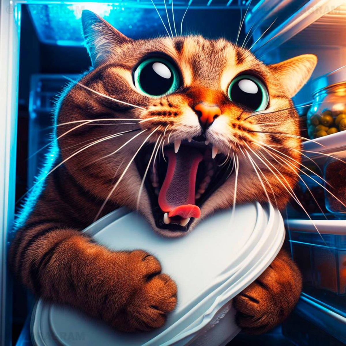 #Нейросеть #DALL-E3 попросили сгенерировать голодного котика, каждый раз делая его всё голоднее и голоднее 🐈 
и все равно милее существа не найти 😻 | Сетка — социальная сеть от hh.ru