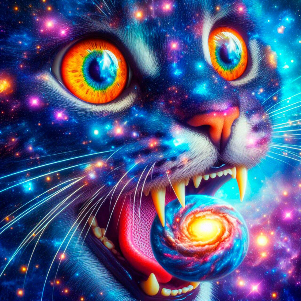 #Нейросеть #DALL-E3 попросили сгенерировать голодного котика, каждый раз делая его всё голоднее и голоднее 🐈 
и все равно милее существа не найти 😻 | Сетка — социальная сеть от hh.ru