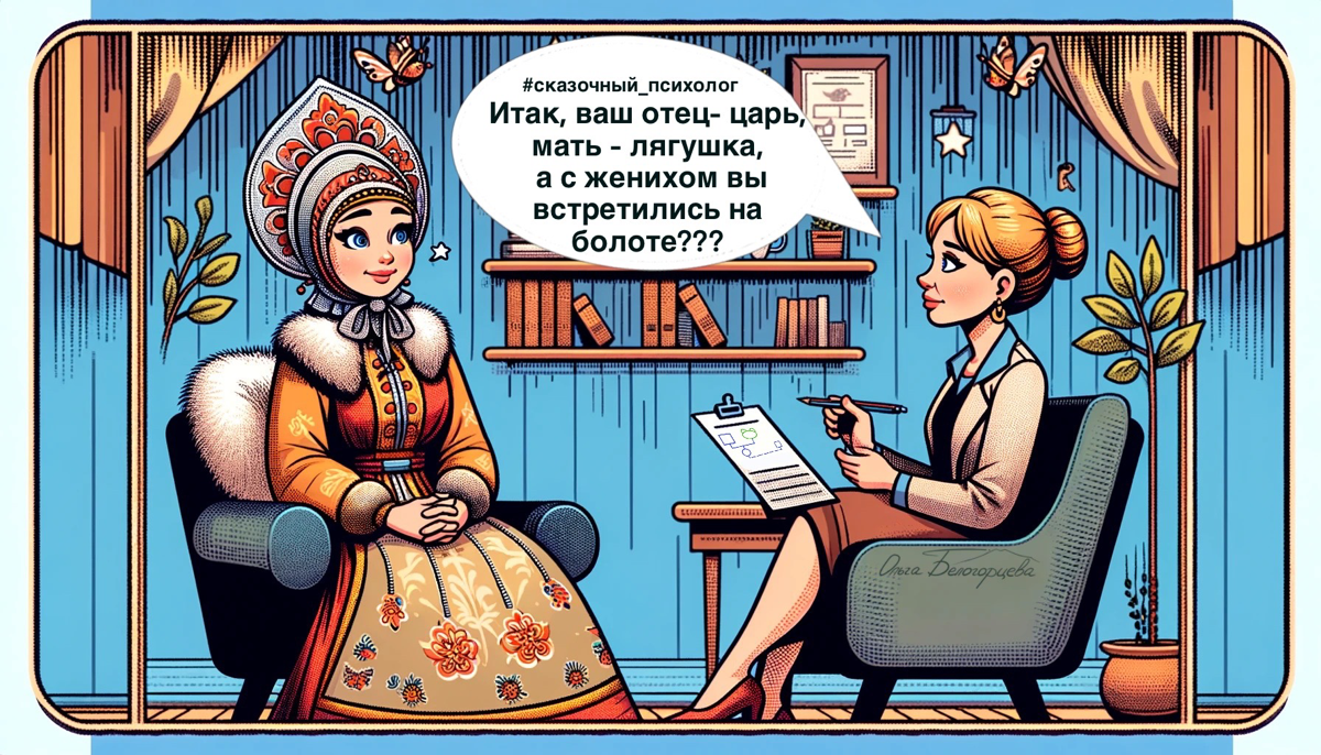«А что, если бы существовали сказочные психологи?» - подумала я и наваяла несколько сцен из практики сказочного психолога с помощью искусственного интеллекта.
Отправляй коллеге посмеяться!) | Сетка — социальная сеть от hh.ru