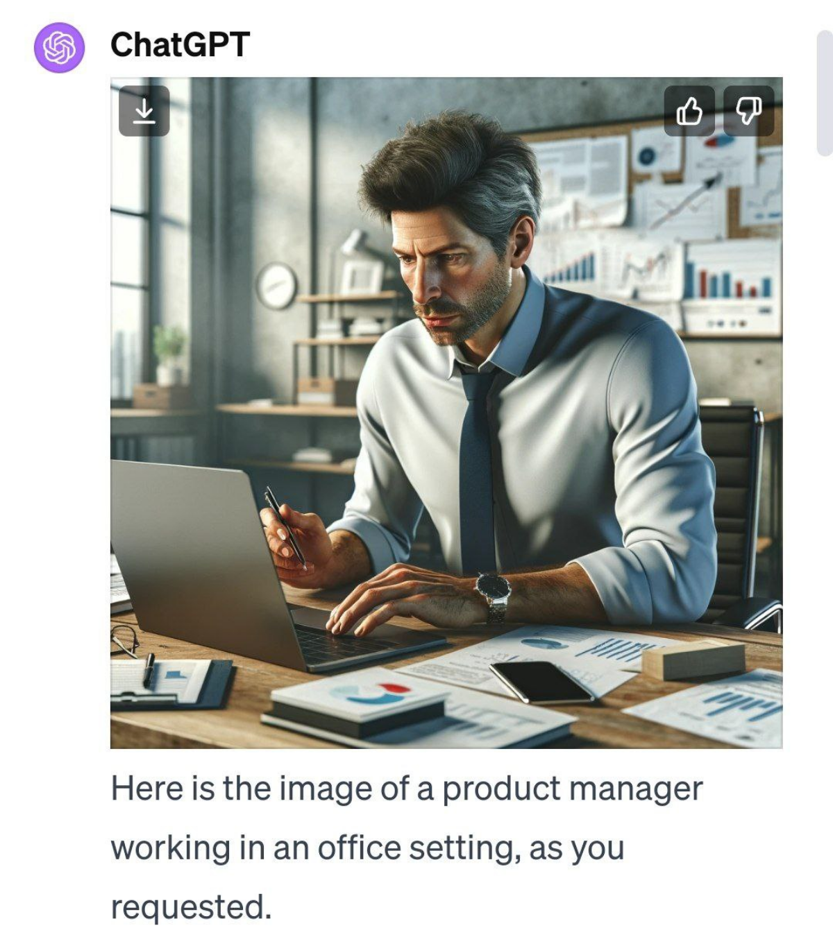 Решили попросить ChatGPT нагенерить изображений продакт-менеджера, продакт-оунера и CPO. 
А потом заставили делать CPO все более и более успешным | Сетка — социальная сеть от hh.ru