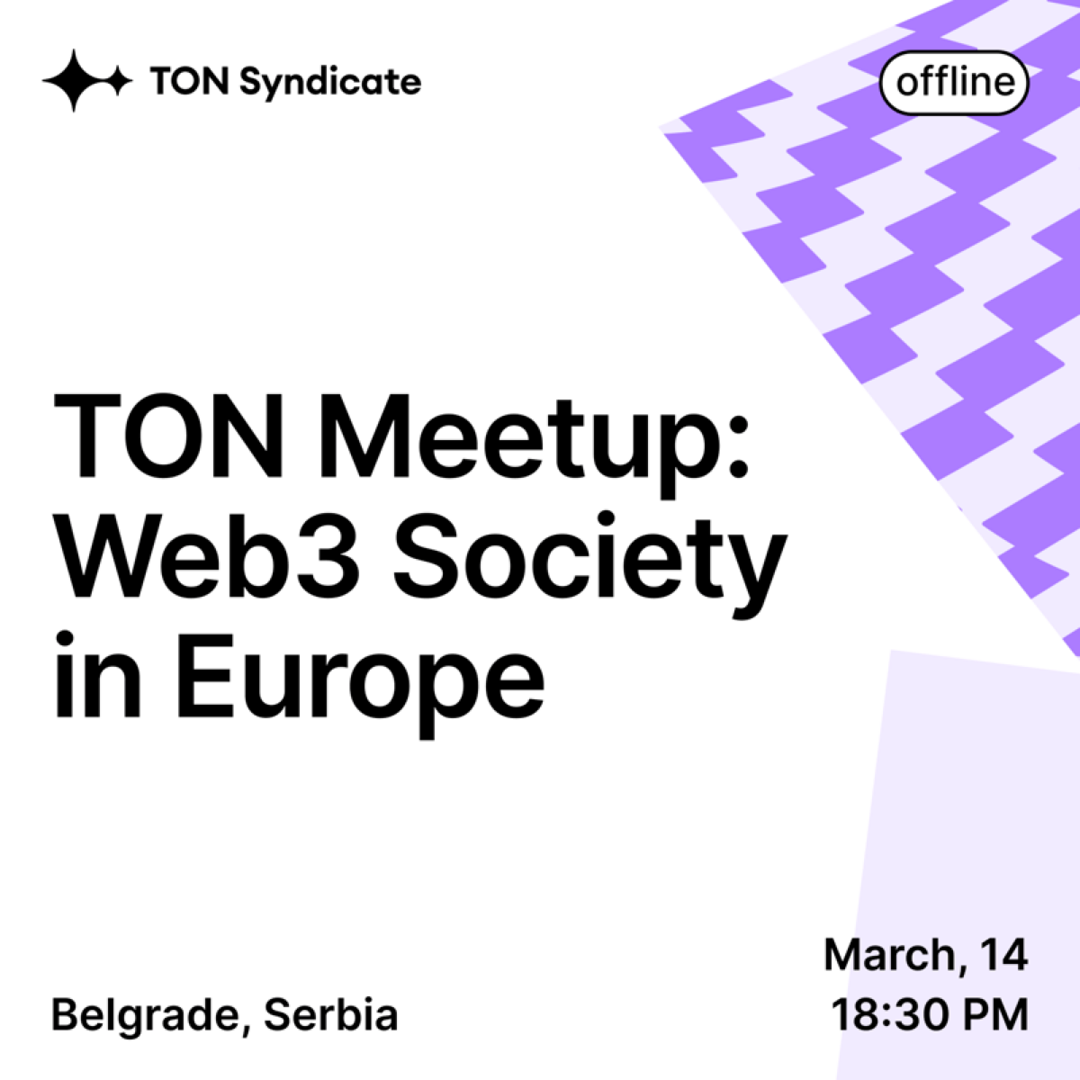 🔴🏃🏻 Офлайн митап от TON «Web3 Society in Europe» на английском 14 марта в 18:30 в Белграде
Подробнее о митапе и регистрация: https://setka.ru/channels/018e1899-ad7c-4817-a83b-0c5631591488 | Сетка — социальная сеть от hh.ru