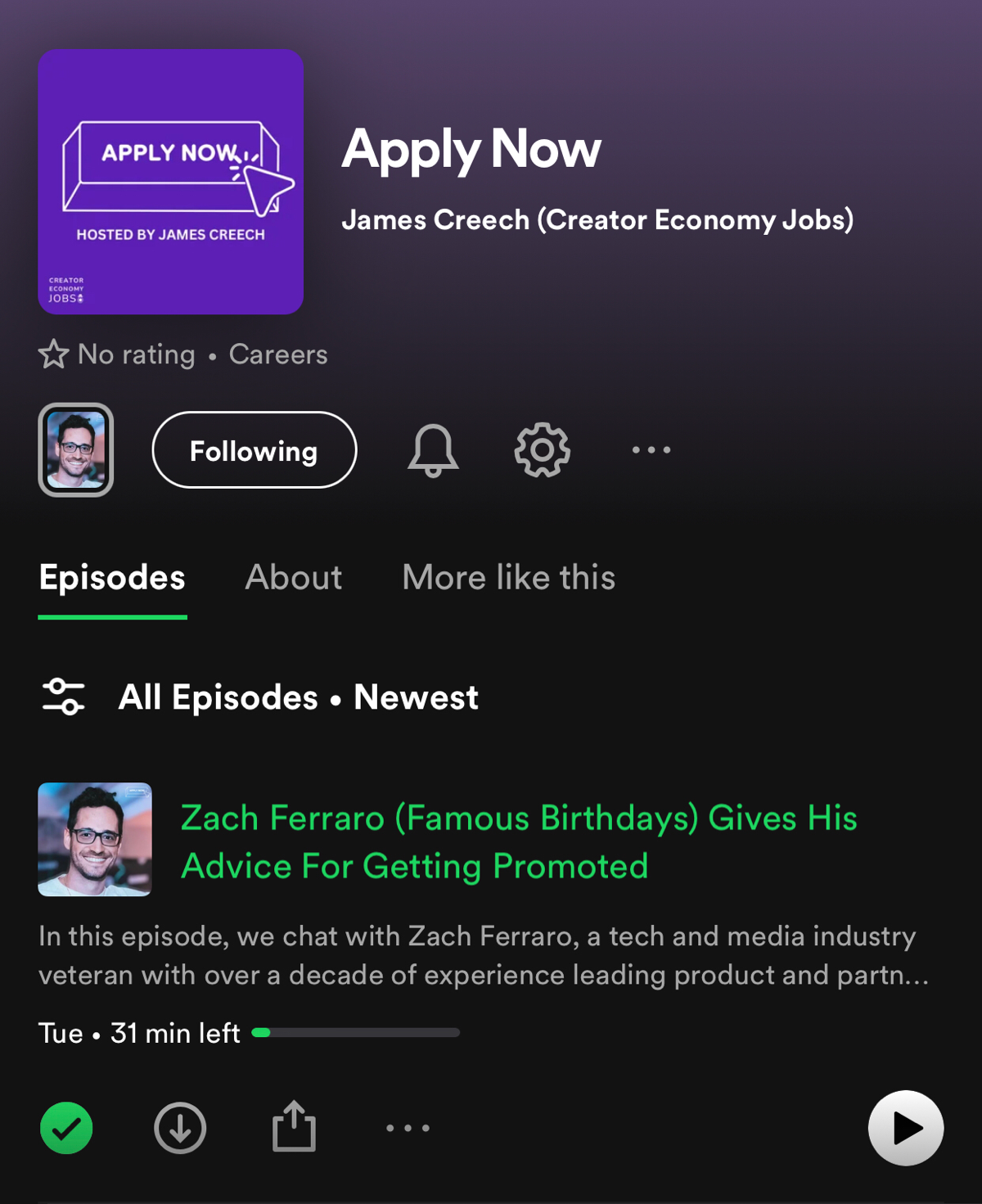 Запустил еще один проект о creator economy 🎉
На этот раз в роли продюсера. 
Apply Now — подкаст о карьере в creator economy | Сетка — социальная сеть от hh.ru