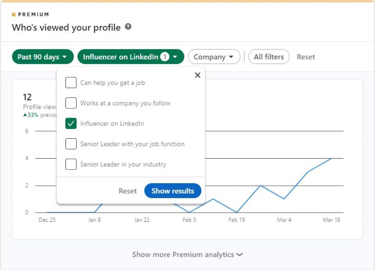 Креаторы из Линкедина может и исчезли, однако инфлюенсеры пока остаются — в статистике просмотров профиля появился отдельный фильтр | Сетка — социальная сеть от hh.ru