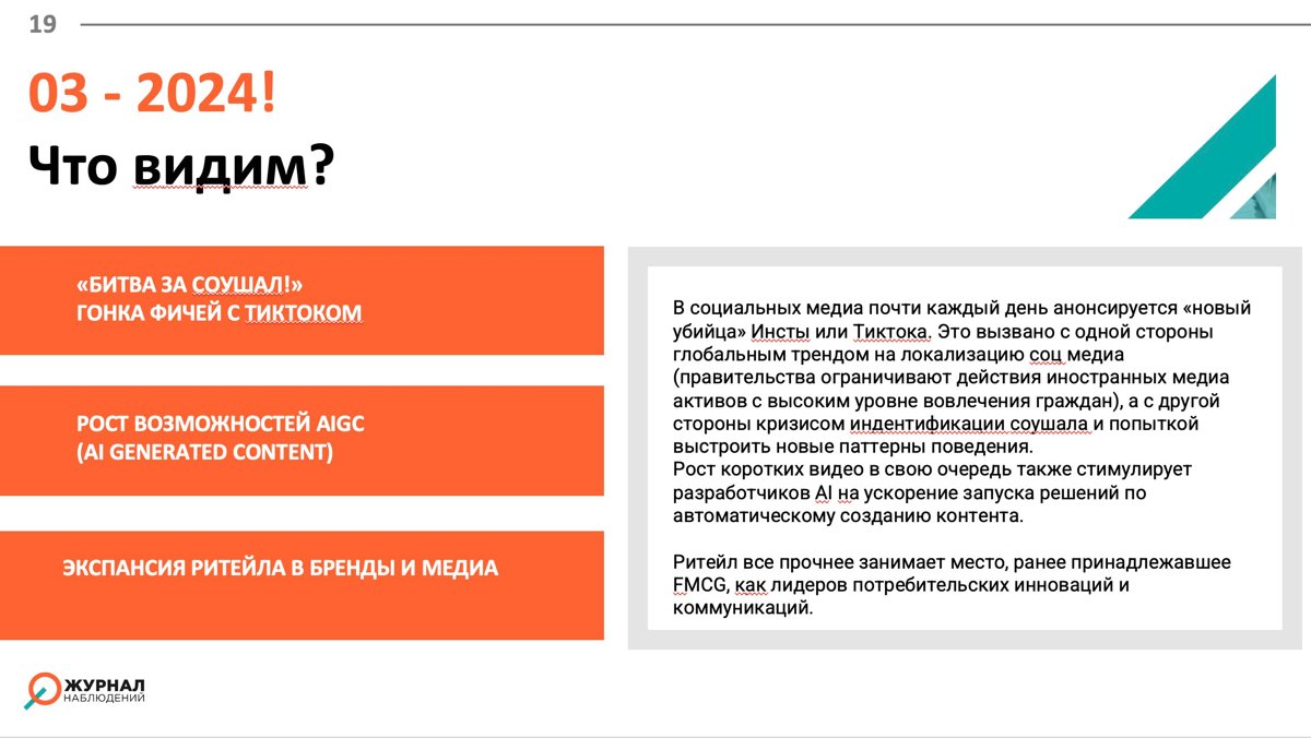 Итак, наблюдения за первый месяц весны! 
По весне активизировались глобальные социальные медиа и начали битву «фичей в тестировании»: 
✔ ТикТок были замечены за попыткой запуска отдельного приложения ... | Сетка — социальная сеть от hh.ru