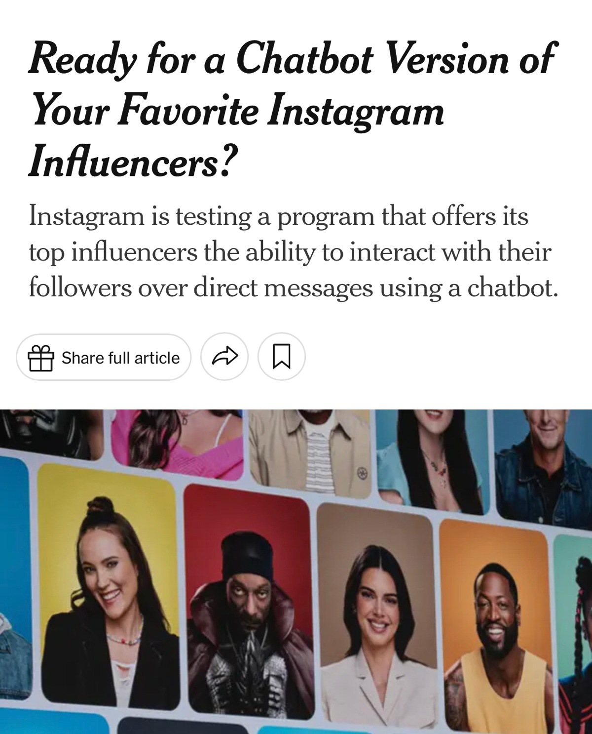 Инстаграм питчит инфлюенсерам свою новую программу Creator AI — чатбот, который будет обучаться на их контенте и отвечать вместо них в личке | Сетка — социальная сеть от hh.ru