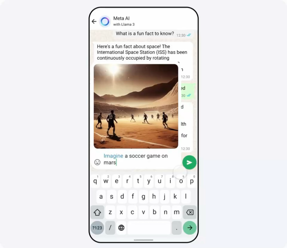 🚀 В WhatsApp появился чат-бот Llama 3 от Meta AI 🤖. Это генератор изображений, который создает картинки в режиме реального времени — прямо пока вы пишете текстовый запрос 📝✨ | Сетка — социальная сеть от hh.ru