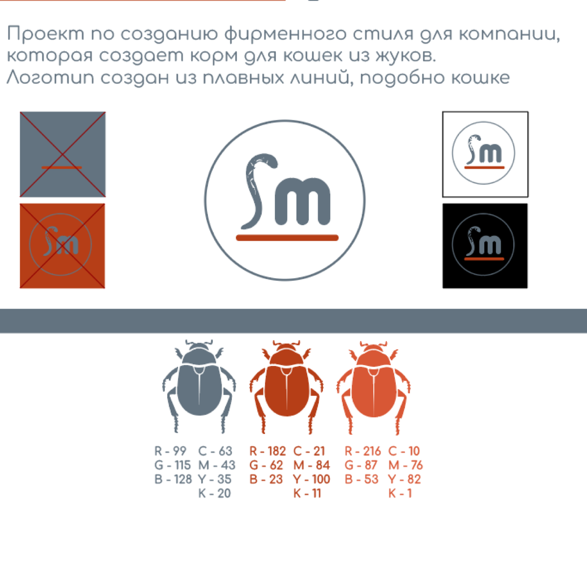 Недавно было интересное домашнее задание. Сделать фирменный стиль для компании, которая разрабатывает корм для кошек из жуков | Сетка — социальная сеть от hh.ru