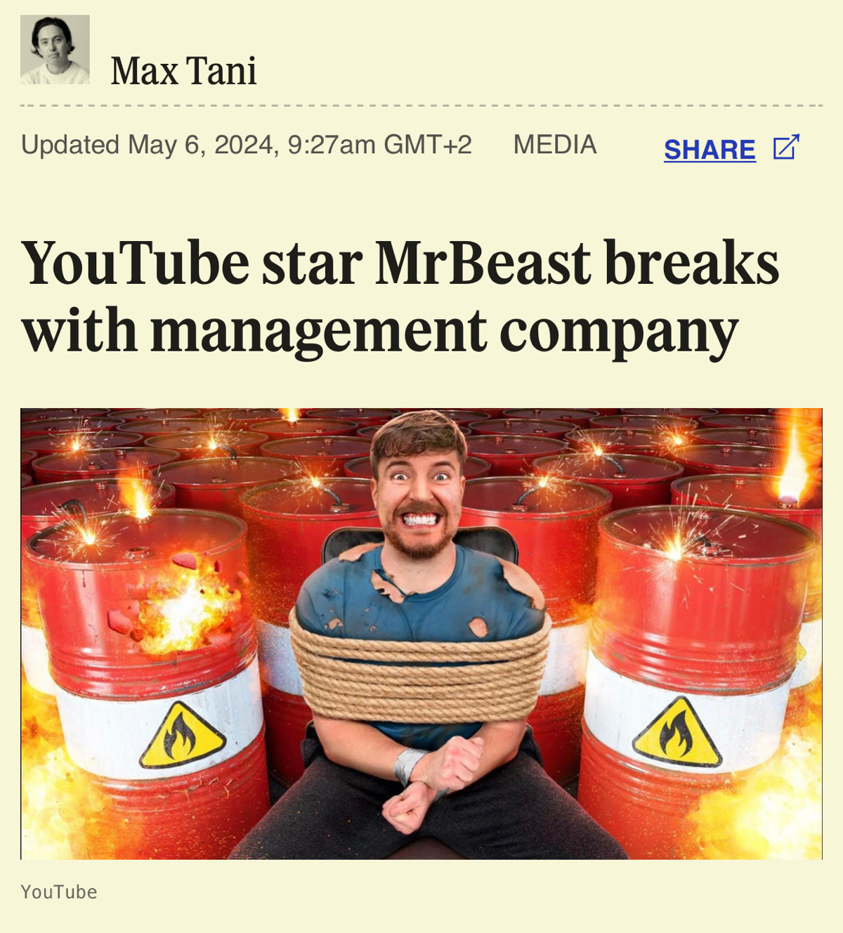 Внезапное: MrBeast, по слухам, уходит от Night Media | Сетка — социальная сеть от hh.ru