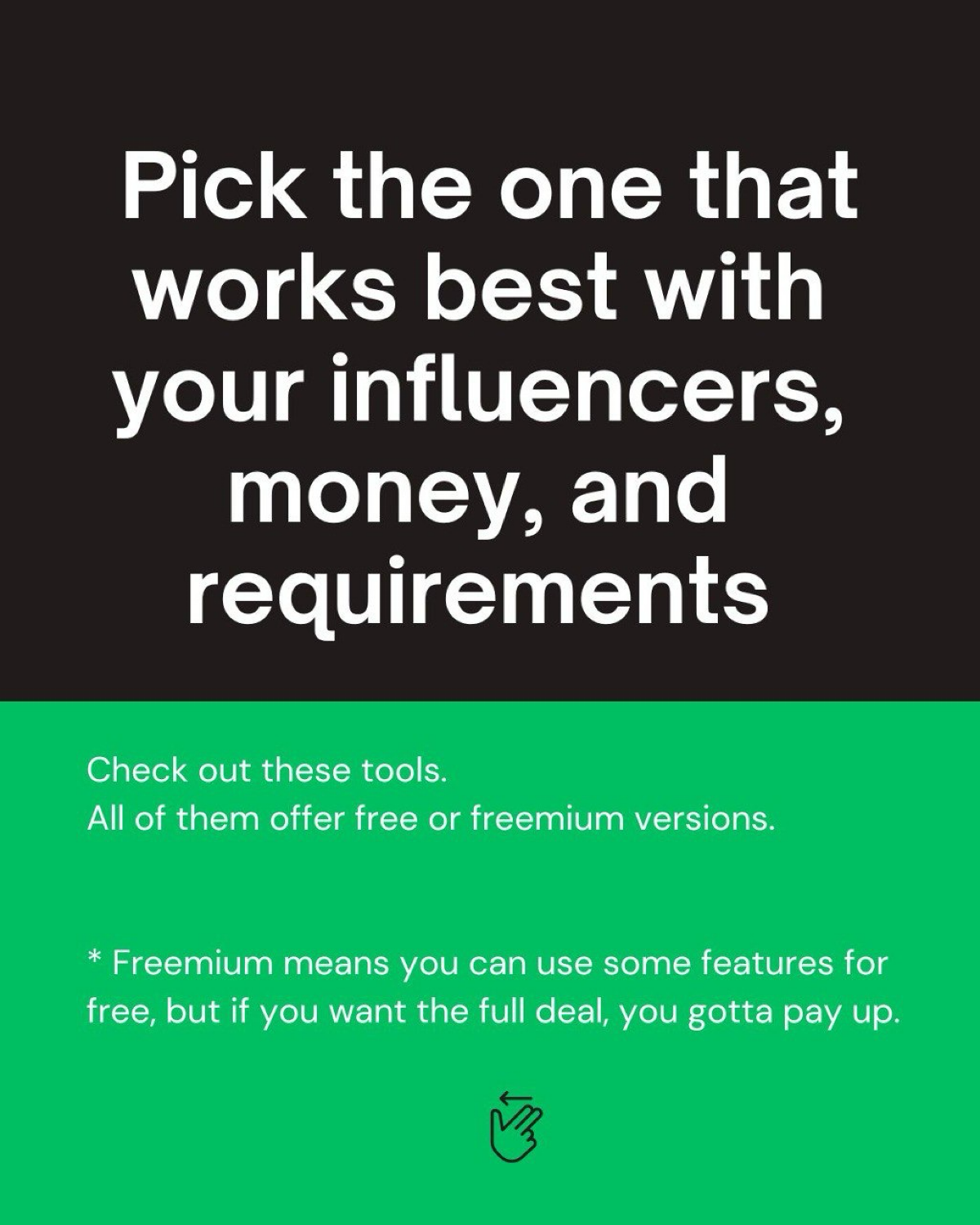 Как найти блогеров, которые реально приведут тебе клиентов? 
Вот простая схема из 3 шагов:
Конечно, круто, когда агентство подбирает блогеров за тебя | Сетка — социальная сеть от hh.ru