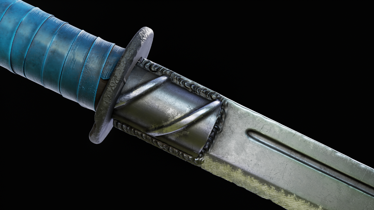 Хочу поделится ножом в стиле пост апокалипсис, больше рендеров в моем  https://www.artstation.com/antum | Сетка — социальная сеть от hh.ru