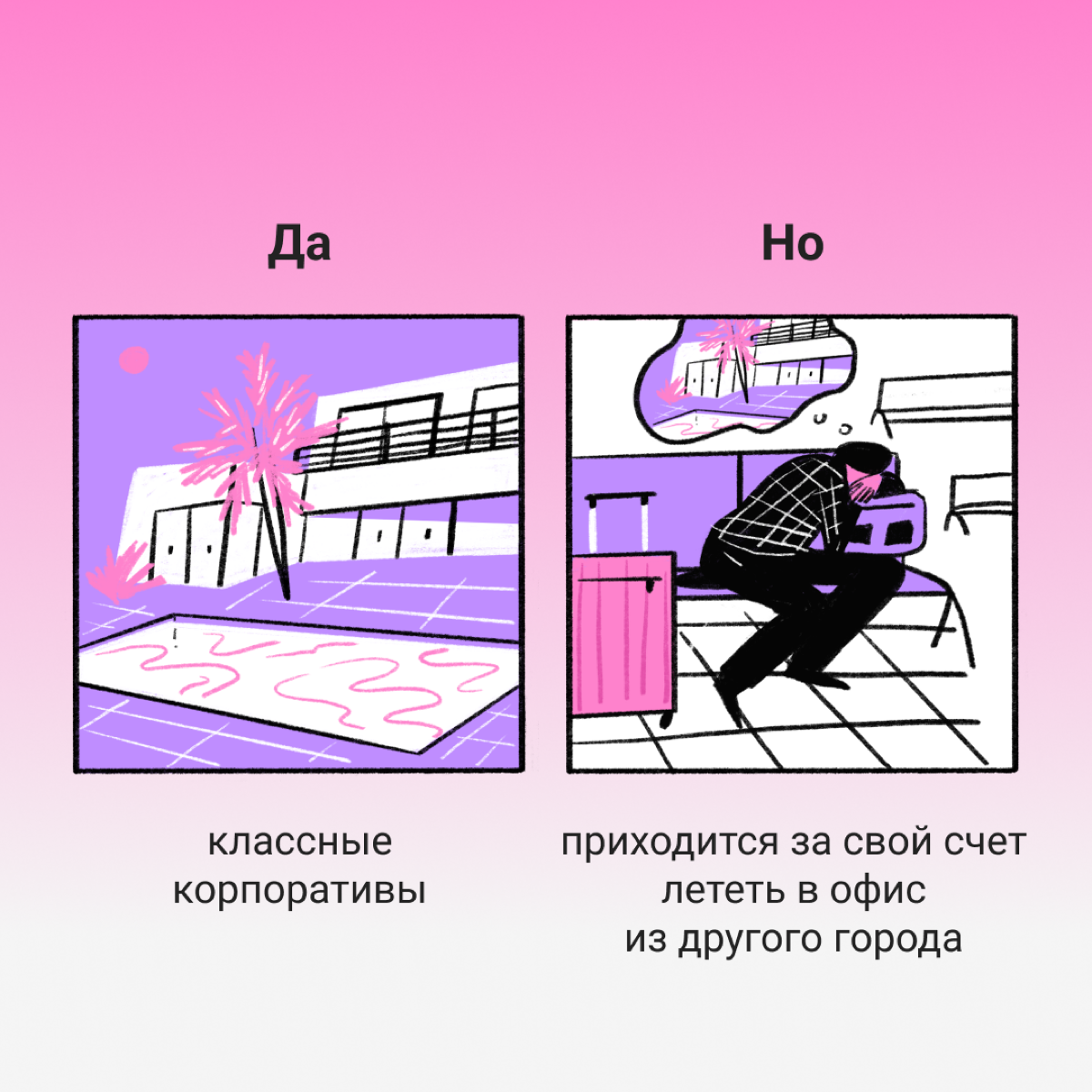 В любой работе найдется косяк: то самое да, но… 
Мы собрали типичные ситуации на карточках. Если не нашли свою — пишите в комментариях ваши рабочие да, но! | Сетка — социальная сеть от hh.ru