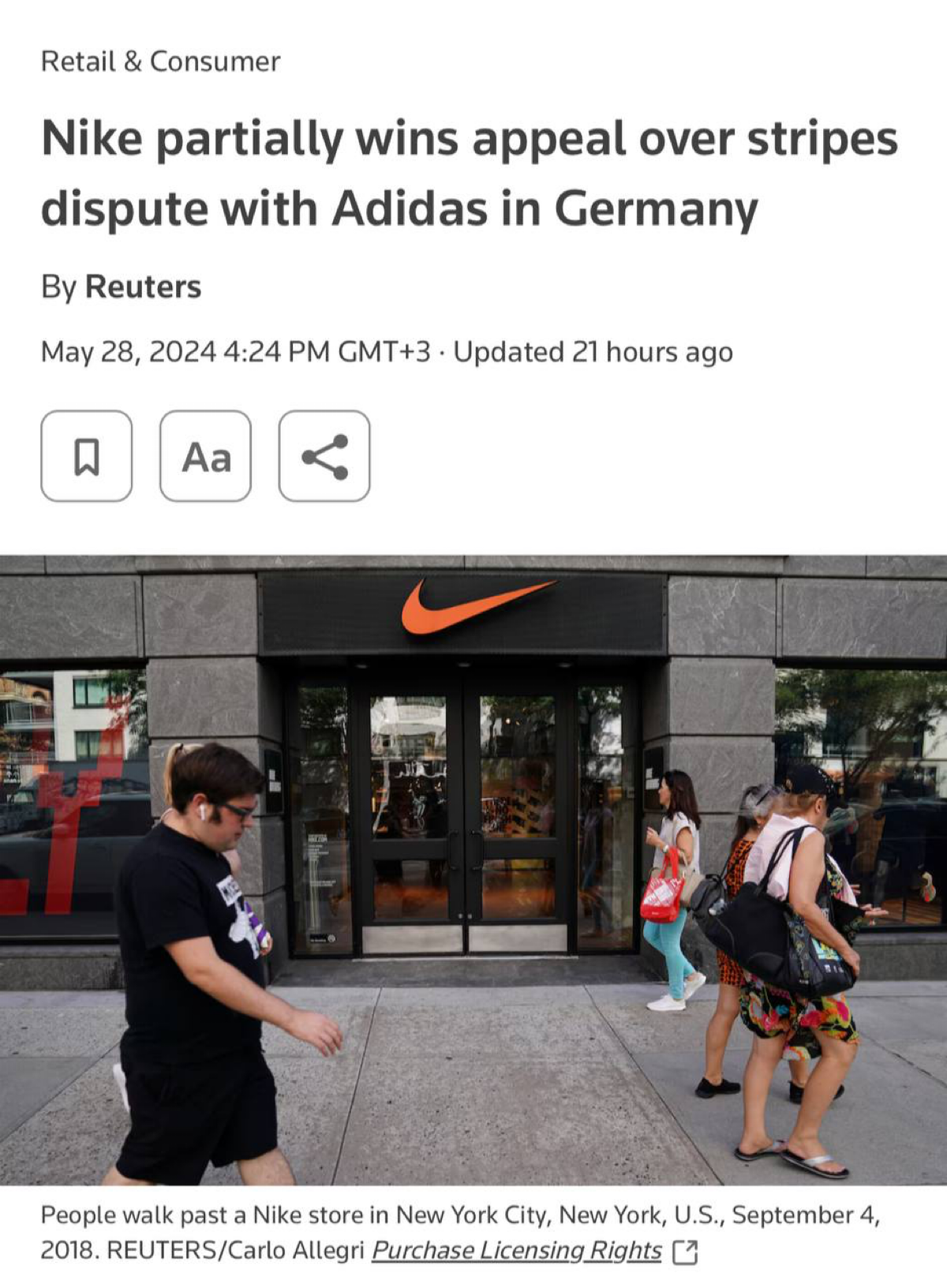 Nike одержал историческую победу над Adidas: американской компании разрешили продавать спортивные штаны и костюмы с тремя полосками | Сетка — социальная сеть от hh.ru