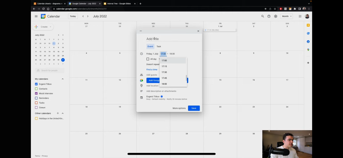 Frontend System Design - Google calendar | Сетка — социальная сеть от hh.ru