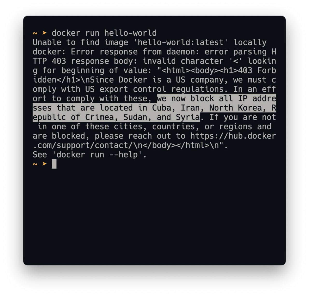 Docker Hub внезапно ушёл из России из-за санкций.
Но русские айтишники мгновенно выкатили нецензурный способ обхода блокировки тут
VPN тоже спасает в ситуацию | Сетка — социальная сеть от hh.ru
