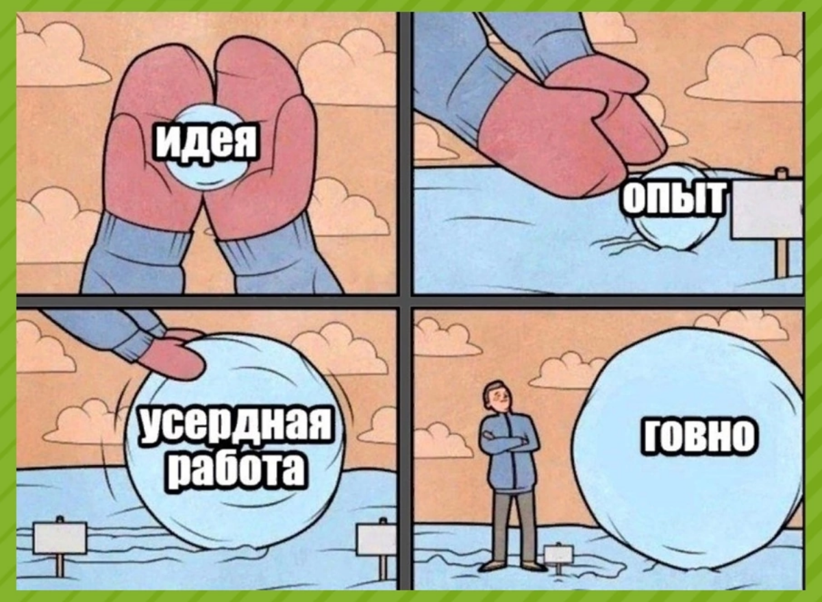 Классное наглядное отображение работы любого предприимчивого человека. Большинство идей фактически не имеют успеха, а какая-то часть из них - говно | Сетка — социальная сеть от hh.ru
