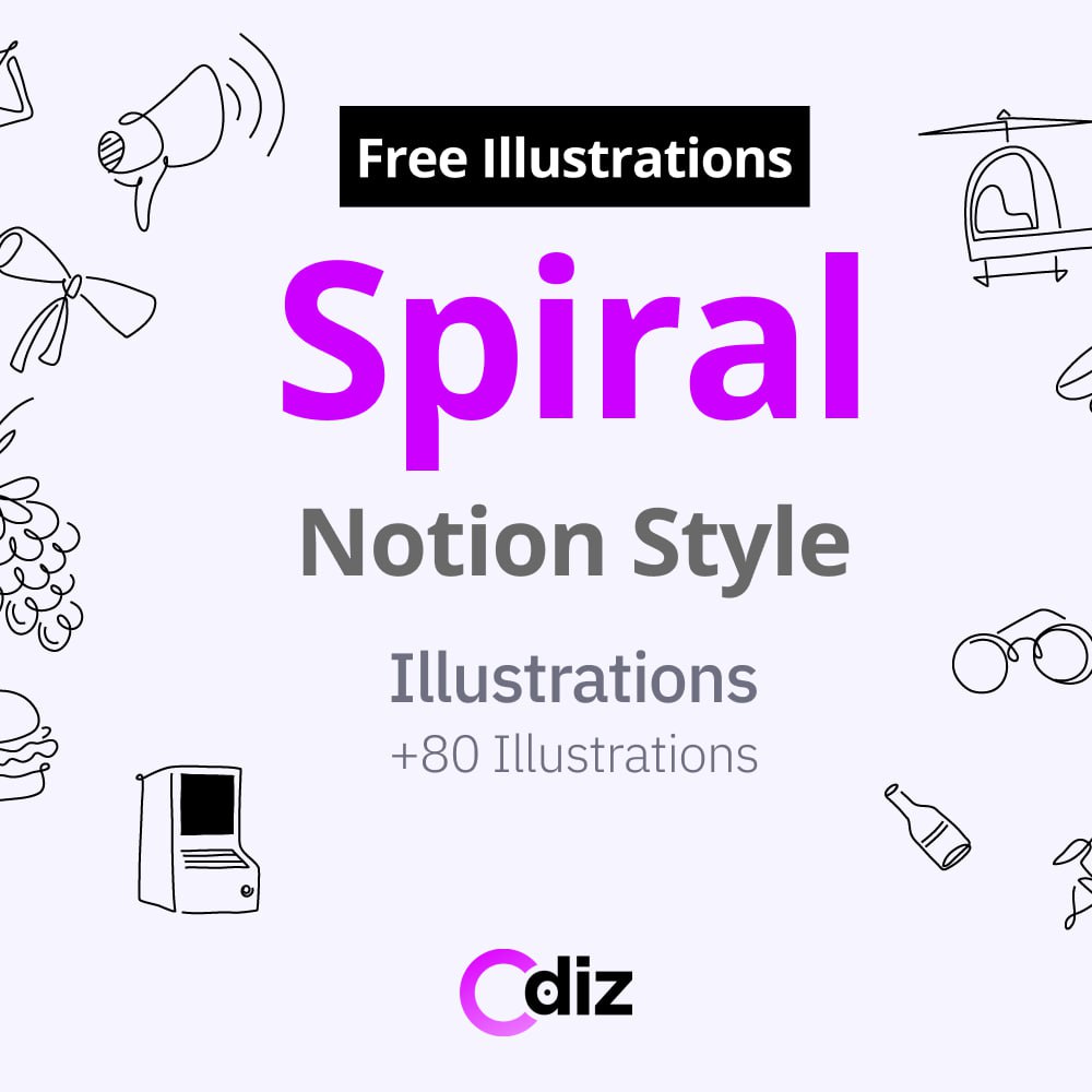 #Ресурсы #figma
⭐️Spiral in-line illustrations - Notion Style
80 симпатичных иллюстраций в стиле Notion. Подойдут для проектов, где нужно добавить расслабленности и душевности | Сетка — социальная сеть от hh.ru