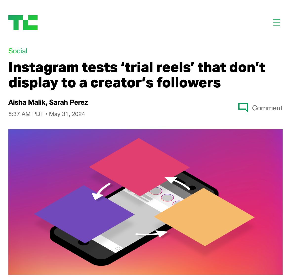 Instagram тестирует «пробники Reels», позволяя создателям контента проверять эффективность ролика, не публикуя его в аккаунте | Сетка — социальная сеть от hh.ru