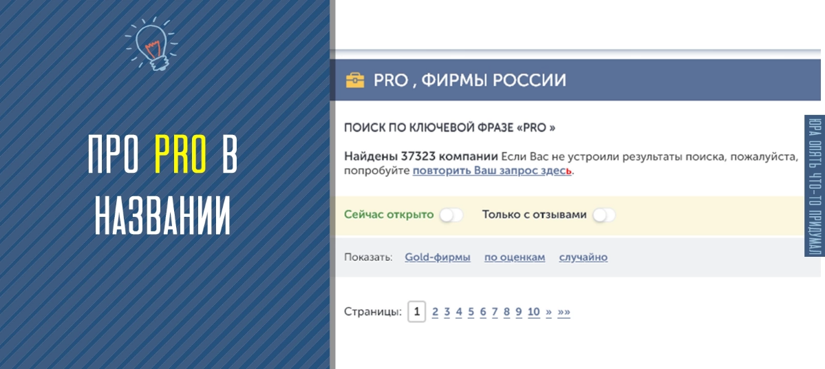 В своем блоге ВК  часто пишу про то как МОЖНО придумать название. Этот же пост pro то, какое название использовать НЕ НУЖНО. И он про приставку/предлог/слово — PRO (Про) в названии | Сетка — социальная сеть от hh.ru