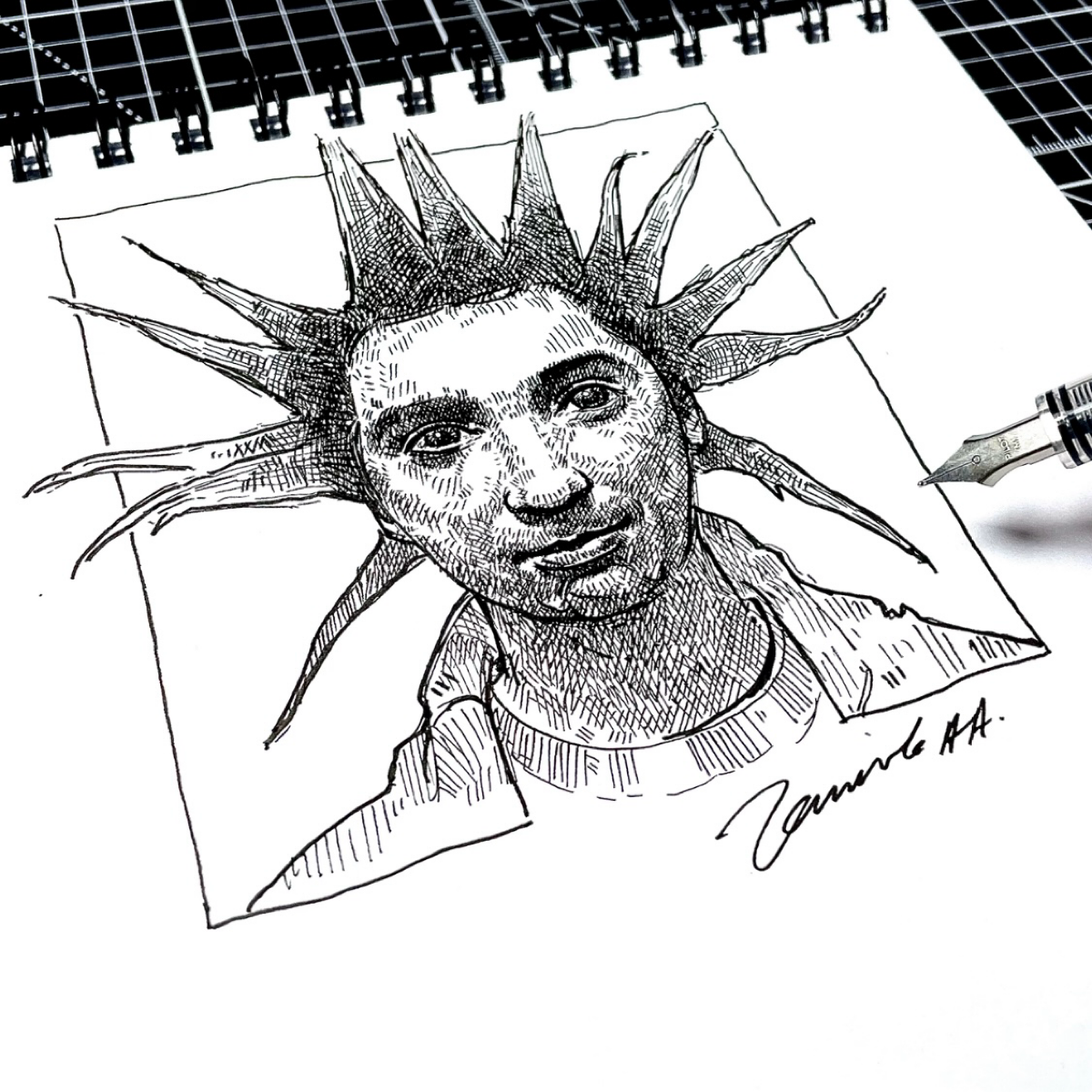 Попробовал стилизовать, для разнообразия 🖊️
#художник #традишка #перо | Сетка — социальная сеть от hh.ru