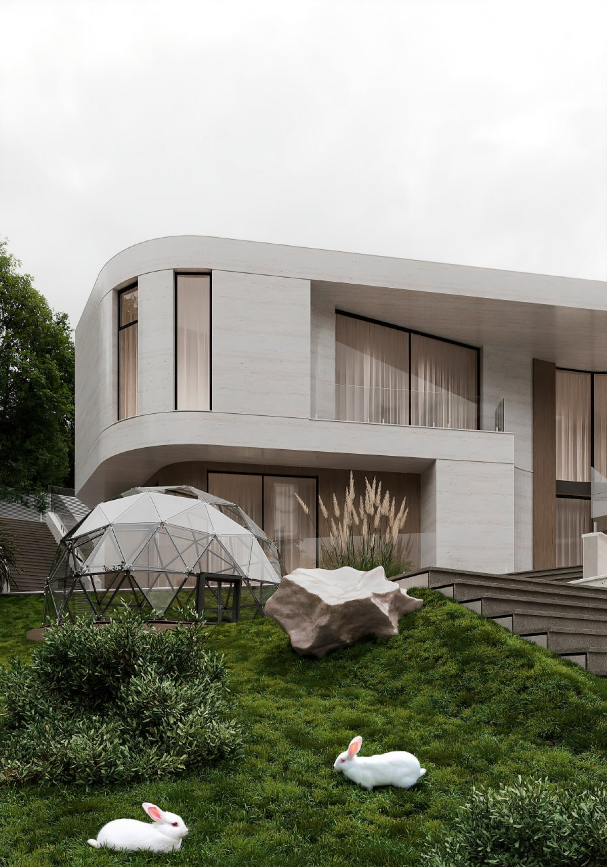 Дом в современным минималистичном стиле. Локация: г. Сочи 
#архитектура #3dsmax #archviz #render #corona #coronarender | Сетка — социальная сеть от hh.ru