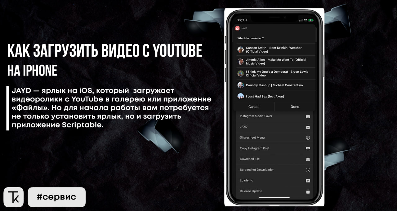 Как загрузить видео с YouTube на iPhoneJAYD — ярлык на iOS, который загружает видеоролики с YouTube в галерею или приложение «Файлы» | Сетка — социальная сеть от hh.ru