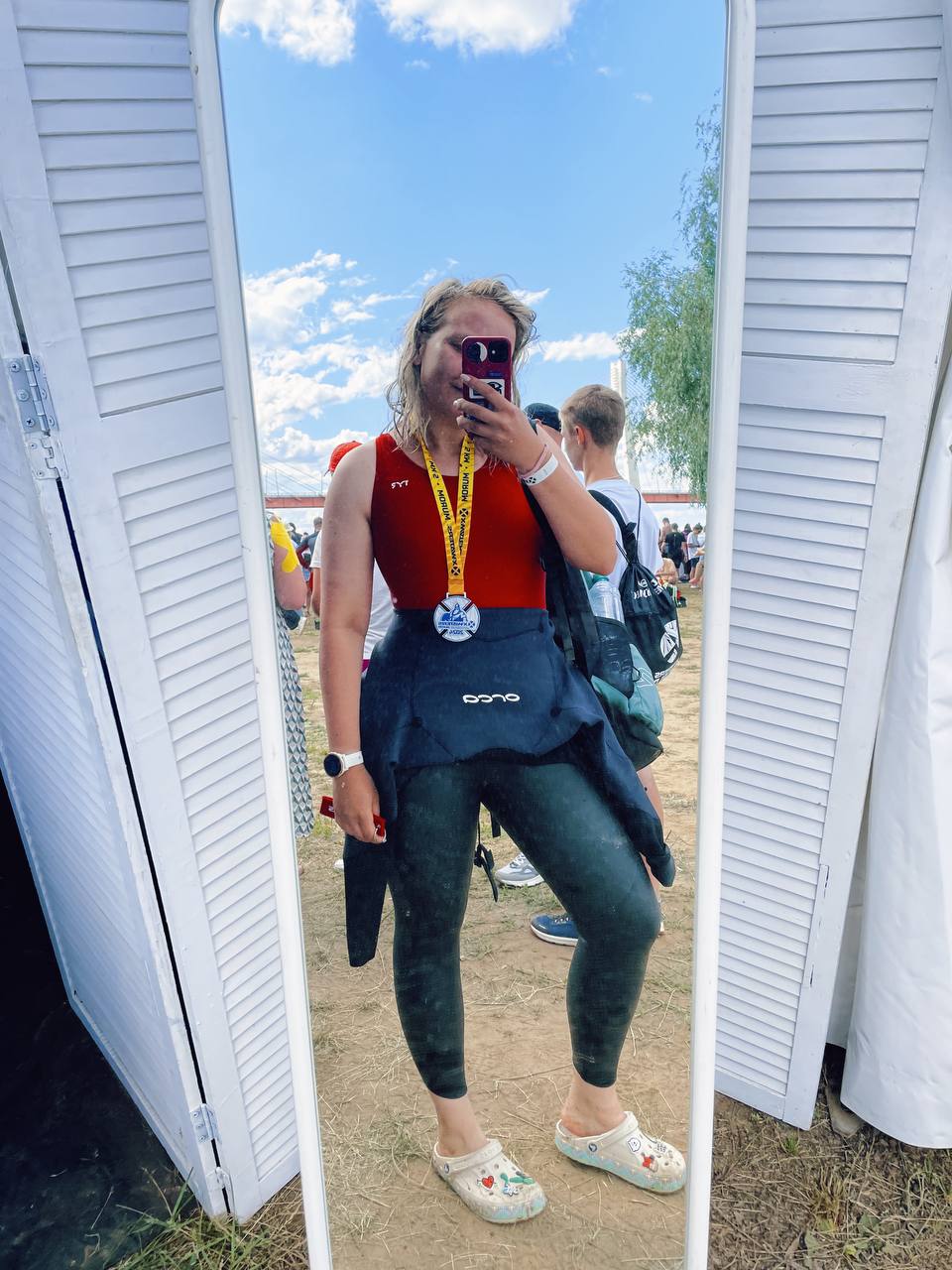 Этим летом развлечения выходного дня довольно специфичны - сегодня, например, сплавали с друзьями по 5 км в Оке! 
Урок усвоила - если хочешь ставить рекорды, кроме тренировок и работы, надо еще подход... | Сетка — социальная сеть от hh.ru