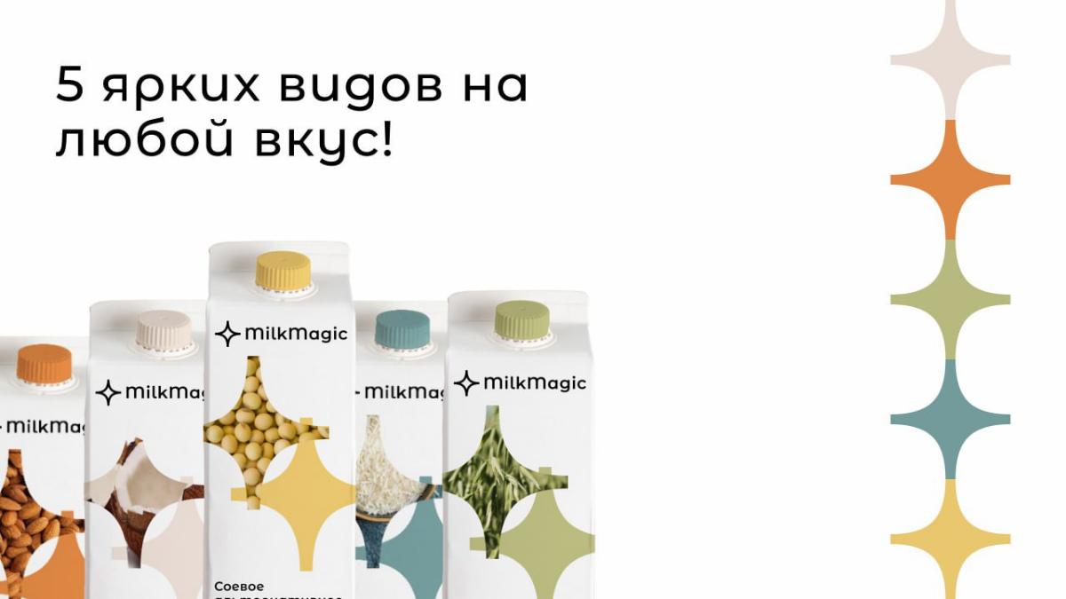 Дизайн бренда альтернативного молока MilkMagic | Сетка — социальная сеть от hh.ru