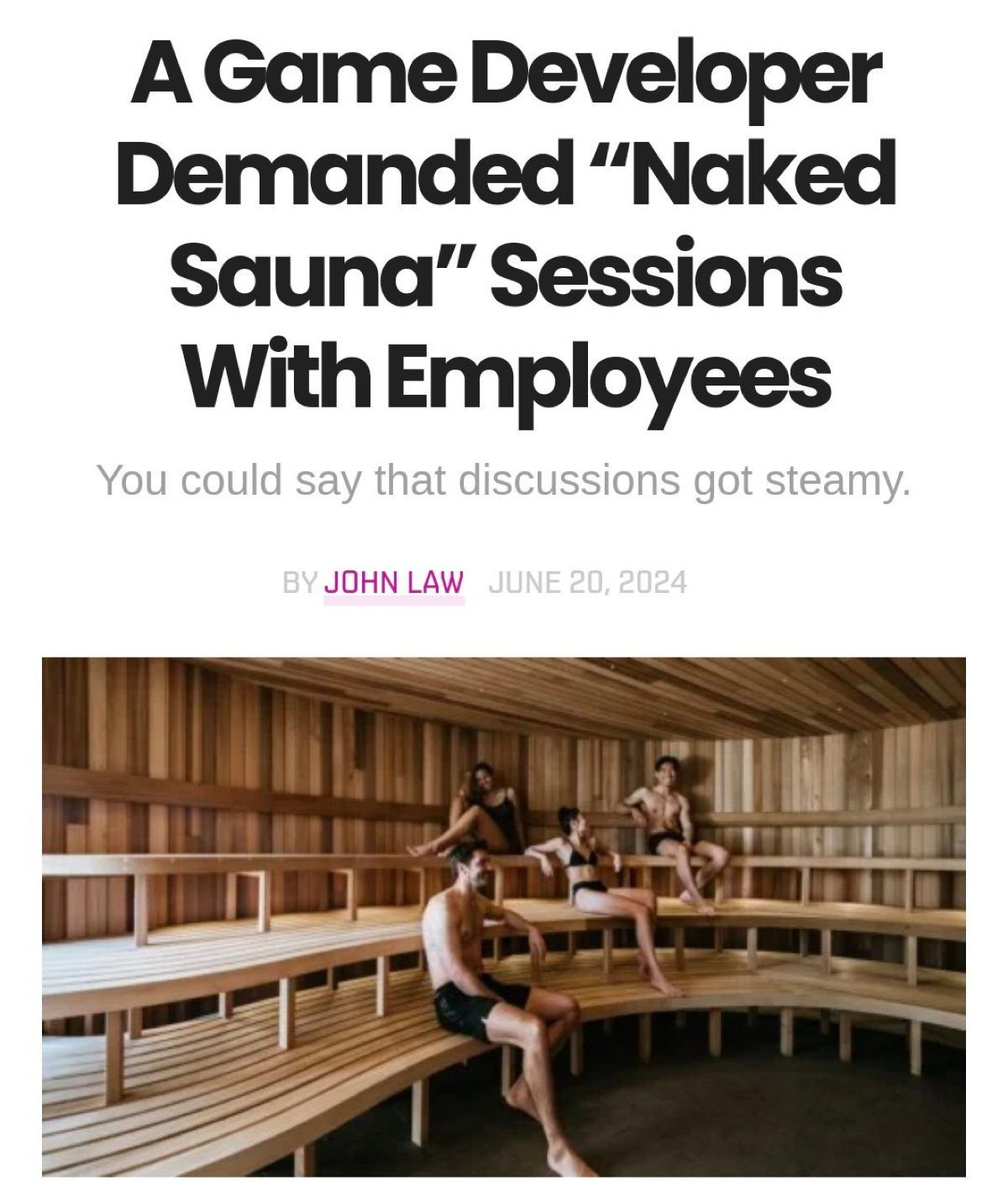 Ничего необычного: рядовая польская компания по разработке игр внедрила обязательное условия для устройства на работу — голые вечеринки в сауне с боссом | Сетка — социальная сеть от hh.ru