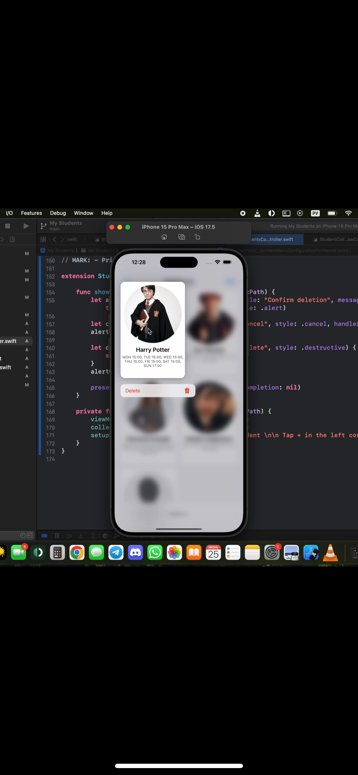 🚀 Enhanced Interaction in UICollectionView: Updated my app to include intuitive delete actions!
1. Context Menus for Easy Deletion: Implemented contextual menus in UICollectionView cells | Сетка — социальная сеть от hh.ru