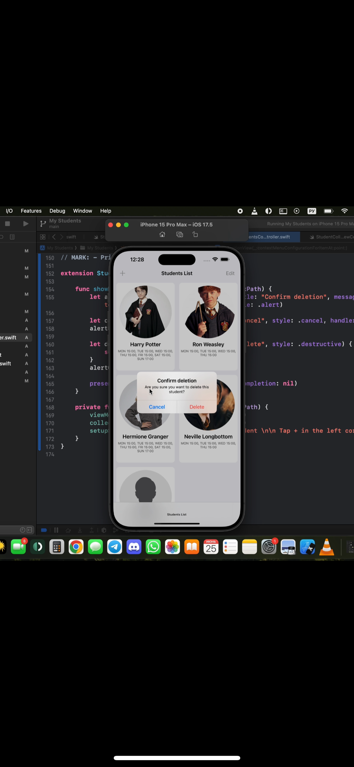 🚀 Enhanced Interaction in UICollectionView: Updated my app to include intuitive delete actions!
1. Context Menus for Easy Deletion: Implemented contextual menus in UICollectionView cells | Сетка — социальная сеть от hh.ru
