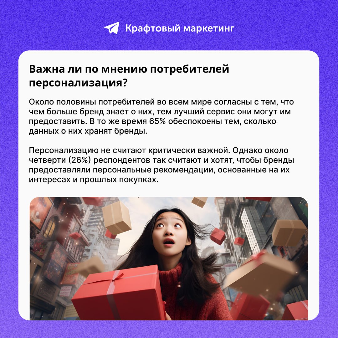 🗣 Какие типы персонализации больше всего ценят потребители? Исследование marketingcharts | Сетка — социальная сеть от hh.ru