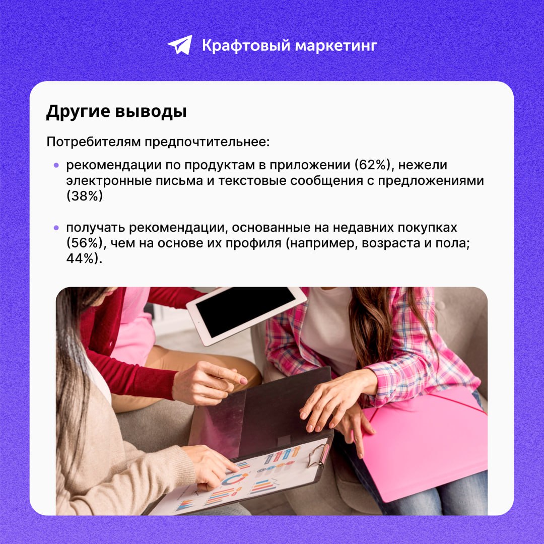 🗣 Какие типы персонализации больше всего ценят потребители? Исследование marketingcharts | Сетка — социальная сеть от hh.ru