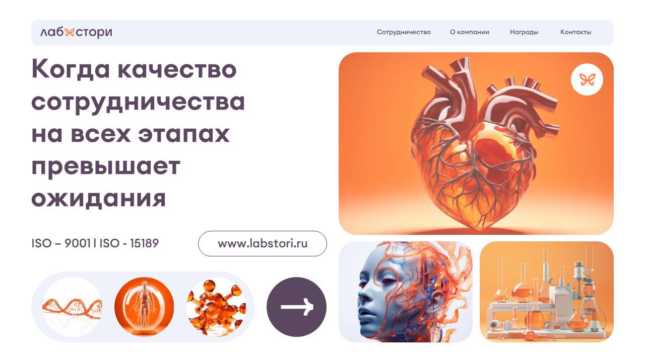 Ещё один проект, который был сделан несколько месяцев назад, но точно заслуживает быть показанным.
Коммерческое предложение для сети лабораторий. | Сетка — социальная сеть от hh.ru