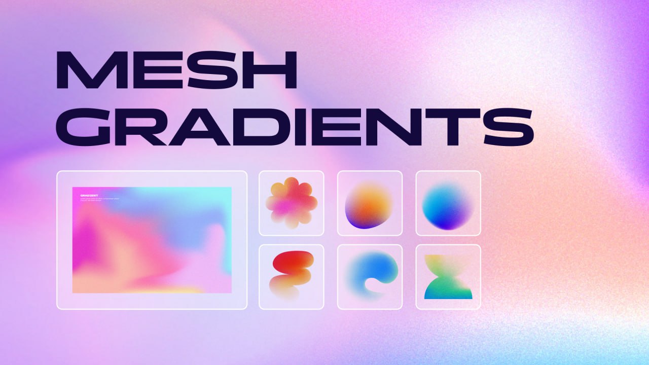 #ресурсы #дизайн #нейросеть #figma
📱 Free Mesh Gradients Pack
Набор готовых сложных градиентов. Есть разные форматы: крупные фоны с зерном, градиентные пятна и сочные, яркие фигуры.
📱 Odiz | Telegram | Сетка — социальная сеть от hh.ru