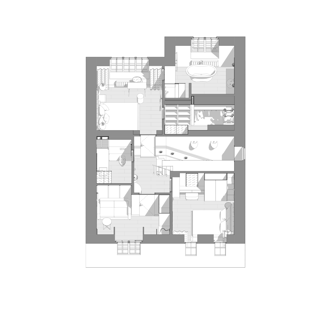 концептуальный дизайн домика в Archicad 
#архитектор #дизайнер #дизайнинтерьера #чертежи | Сетка — социальная сеть от hh.ru