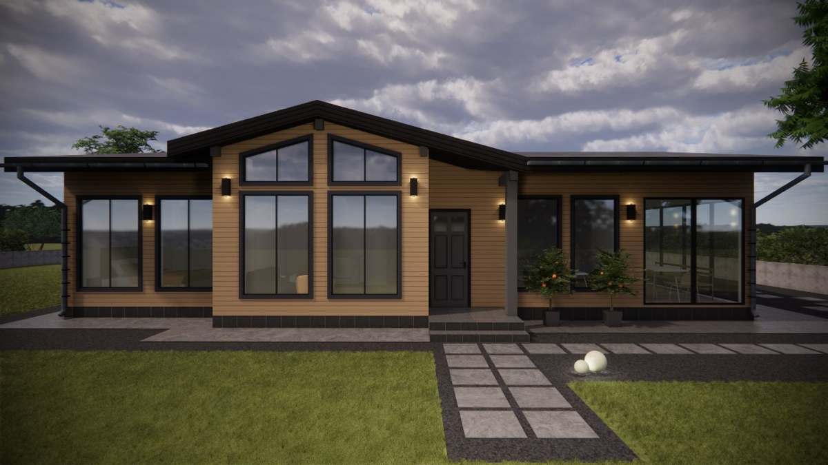 дизайн фасадов одноэтажного жилого дома на летнее время 
#архитектор #дизайнфасадов #чертежи #визуализация #концепция | Сетка — социальная сеть от hh.ru