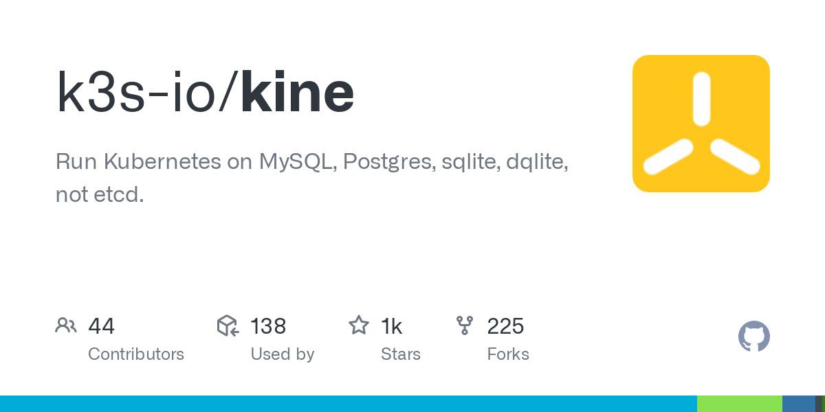 https://github.com/k3s-io/kine
Run Kubernetes on MySQL, Postgres, sqlite, dqlite, not etcd | Сетка — социальная сеть от hh.ru