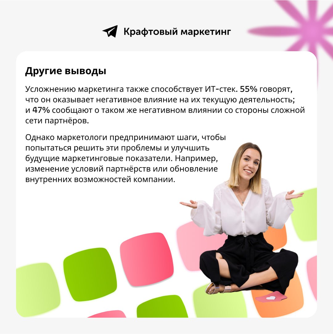 🤔 Возникают ли сложности у маркетологов c ростом количества каналов коммуникаций? Делимся результатами исследования marketingcharts | Сетка — социальная сеть от hh.ru