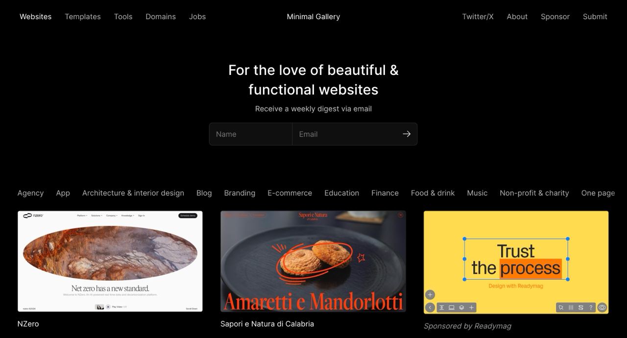 Прожиточный минимализм
Нашёл сайт, где собрана крепкая коллекция минималистичных сайтов | Сетка — социальная сеть от hh.ru