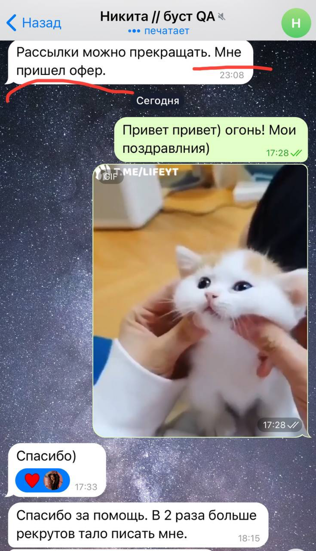 Еще один Оффер с моих рекомендаций ☺️ | Сетка — социальная сеть от hh.ru