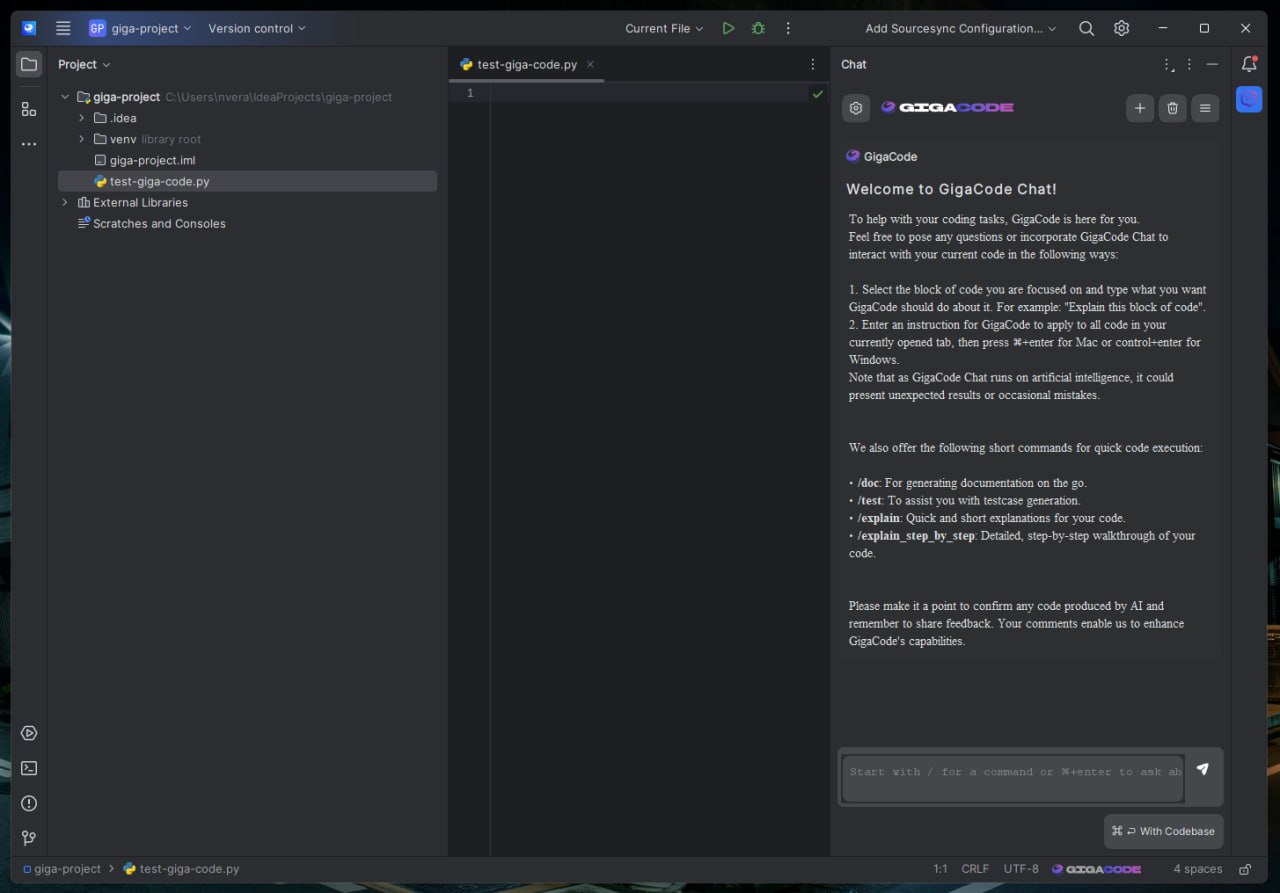 PyCharm от сбера
Раз jetbrains от нас ушел, то мы придем к нему сами!
Увидел тут рекламу IDE от сбера, скачал посмотреть что это вообще такое. Оказывается это просто форк от pycharm cummunity | Сетка — социальная сеть от hh.ru