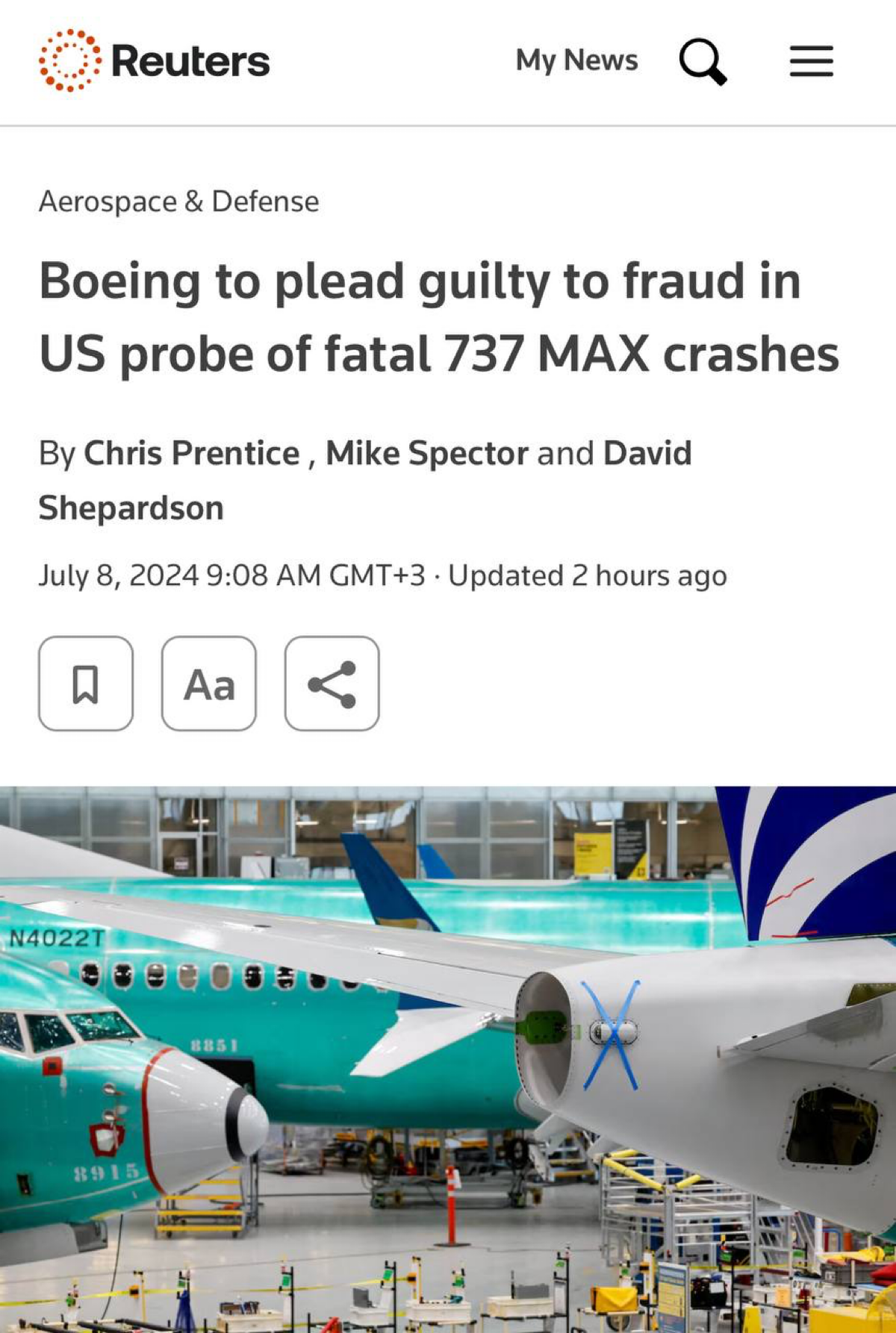 Boeing неожиданно признали вину за недавние авиакатастрофы, в которых суммарно погибли 346 человек — Reuters.
Теперь авиакомпания обязана выплатить штраф в размере $243,6 млн | Сетка — социальная сеть от hh.ru
