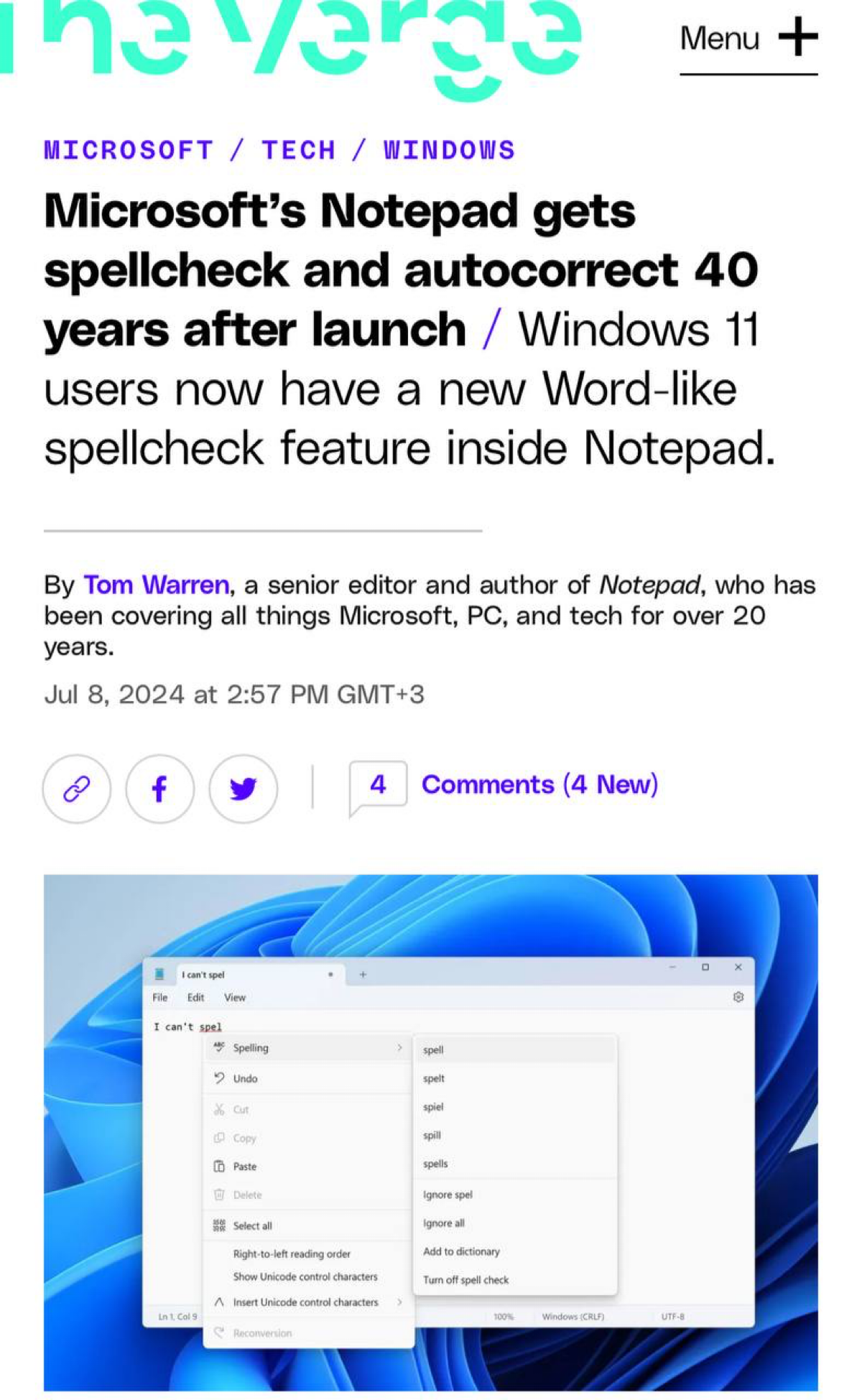 Блокнот на Windows получил революционное обновление — в него добавили проверку орфографии и автозамену | Сетка — социальная сеть от hh.ru