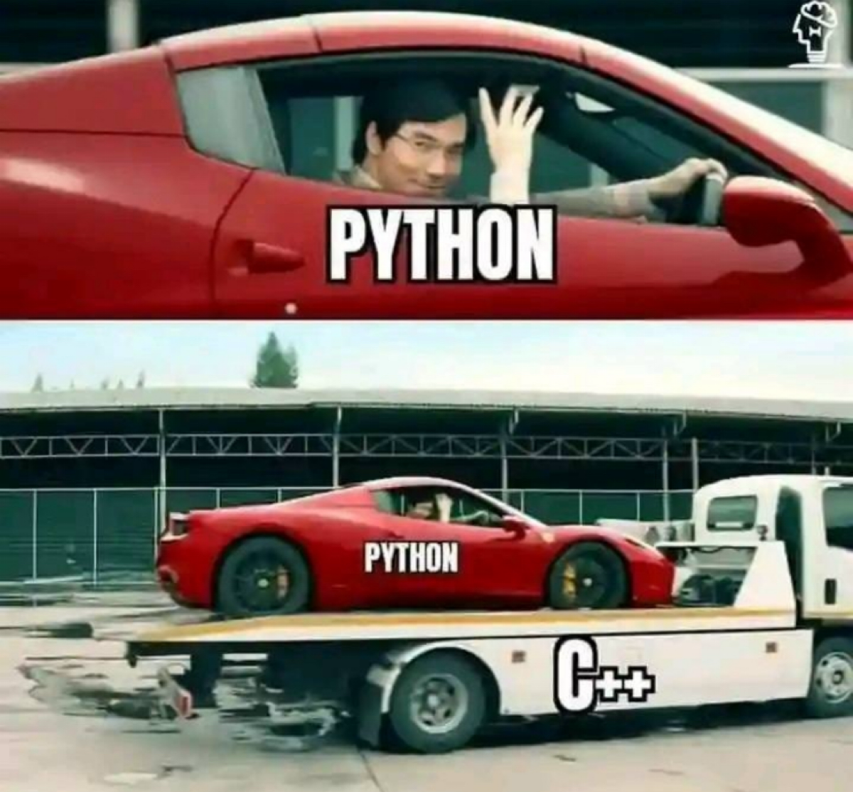 Плюсы питона 😄
#мем #мемдня #мемасики #мемы #python | Сетка — социальная сеть от hh.ru
