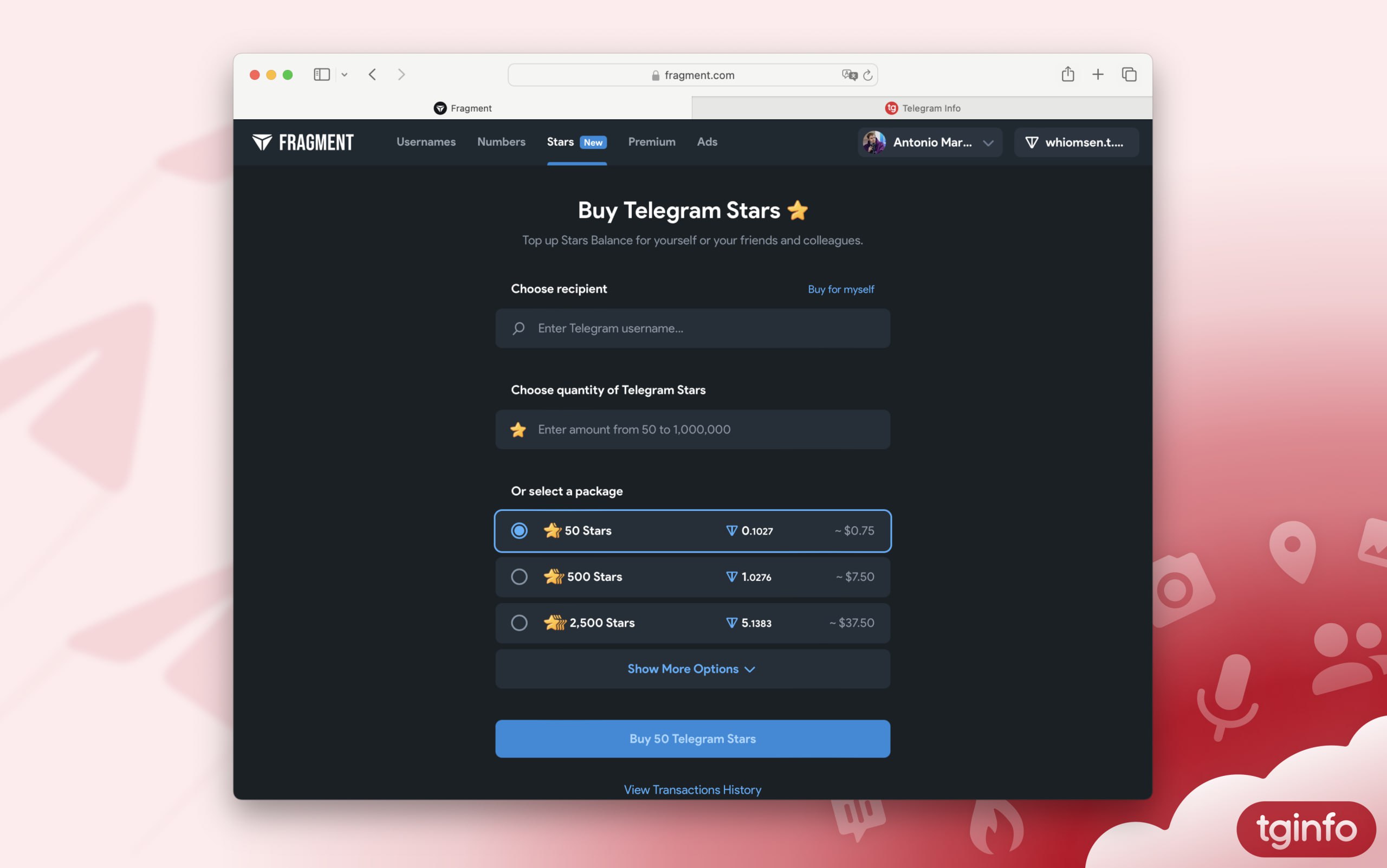 Покупка звёзд на платформе Fragment
На аукционной платформе Fragment появилась покупка «Звёзд».
Приобрести их можно как самому себе, так и в подарок другому пользователю Telegram | Сетка — социальная сеть от hh.ru