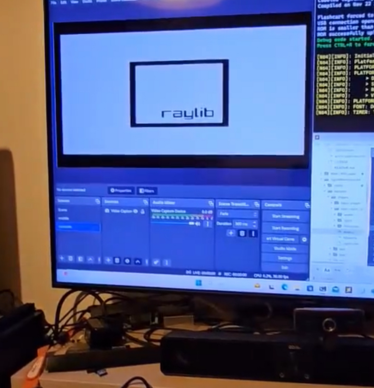 Юзер из Штатов запустил raylib на Nintendo 64. 
The power of C language! 💥
N64 — 64-разрядная игровая приставка. Разрабатывалась японской компанией Nintendo совместно с Silicon Graphics | Сетка — социальная сеть от hh.ru