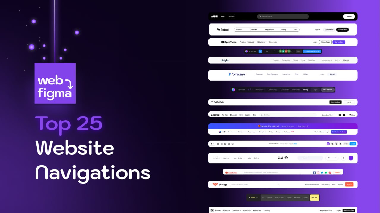 #шаблоны #ресурсы #дизайн #figma
Website Navigation
25 качественно выполненных хедеров для создания приятного и современного дизайна.
Odiz | Telegram | Сетка — социальная сеть от hh.ru