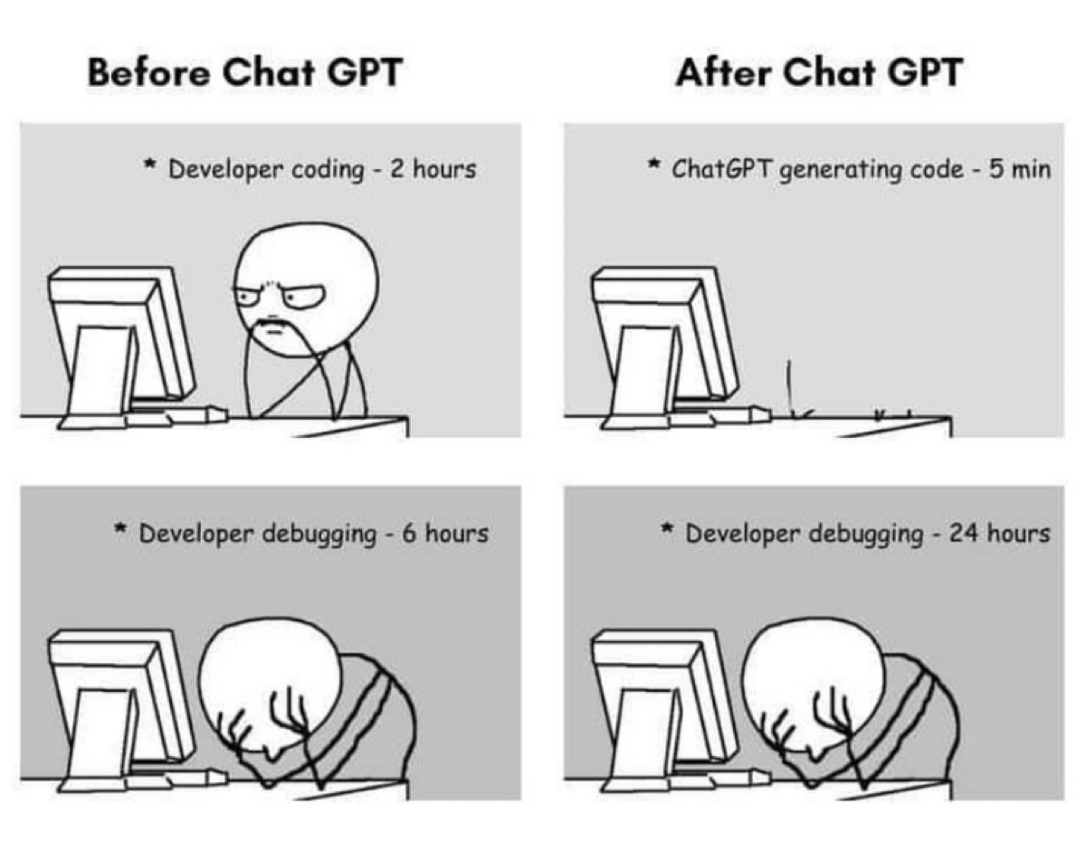 Заменит ли ИИ программистов? 😁
#мем #мемы #мемасики #программист #код #programming #code #coding #ai #artificialintelligence #neuralnetworks | Сетка — социальная сеть от hh.ru