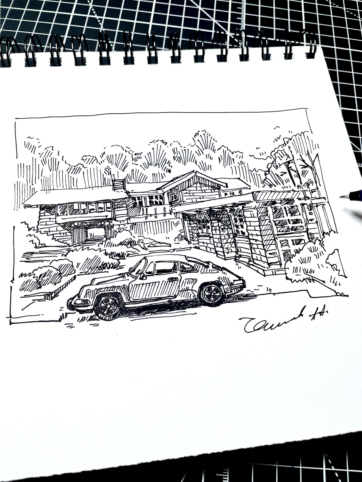 Домик за городом 🖋️
#арт #художник #скетч | Сетка — социальная сеть от hh.ru