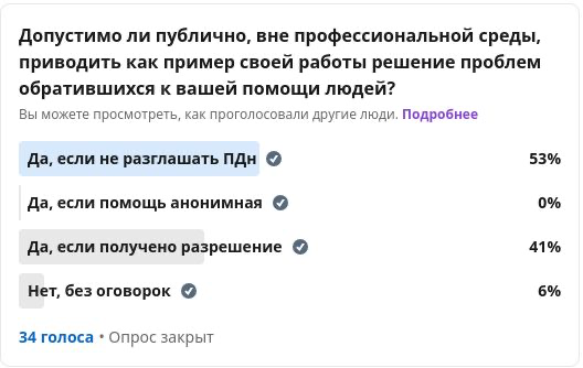 Опрос закончился. На всякий случай подчеркну: речь в нем идёт о помощи человеку, а не юридическому улицу | Сетка — социальная сеть от hh.ru